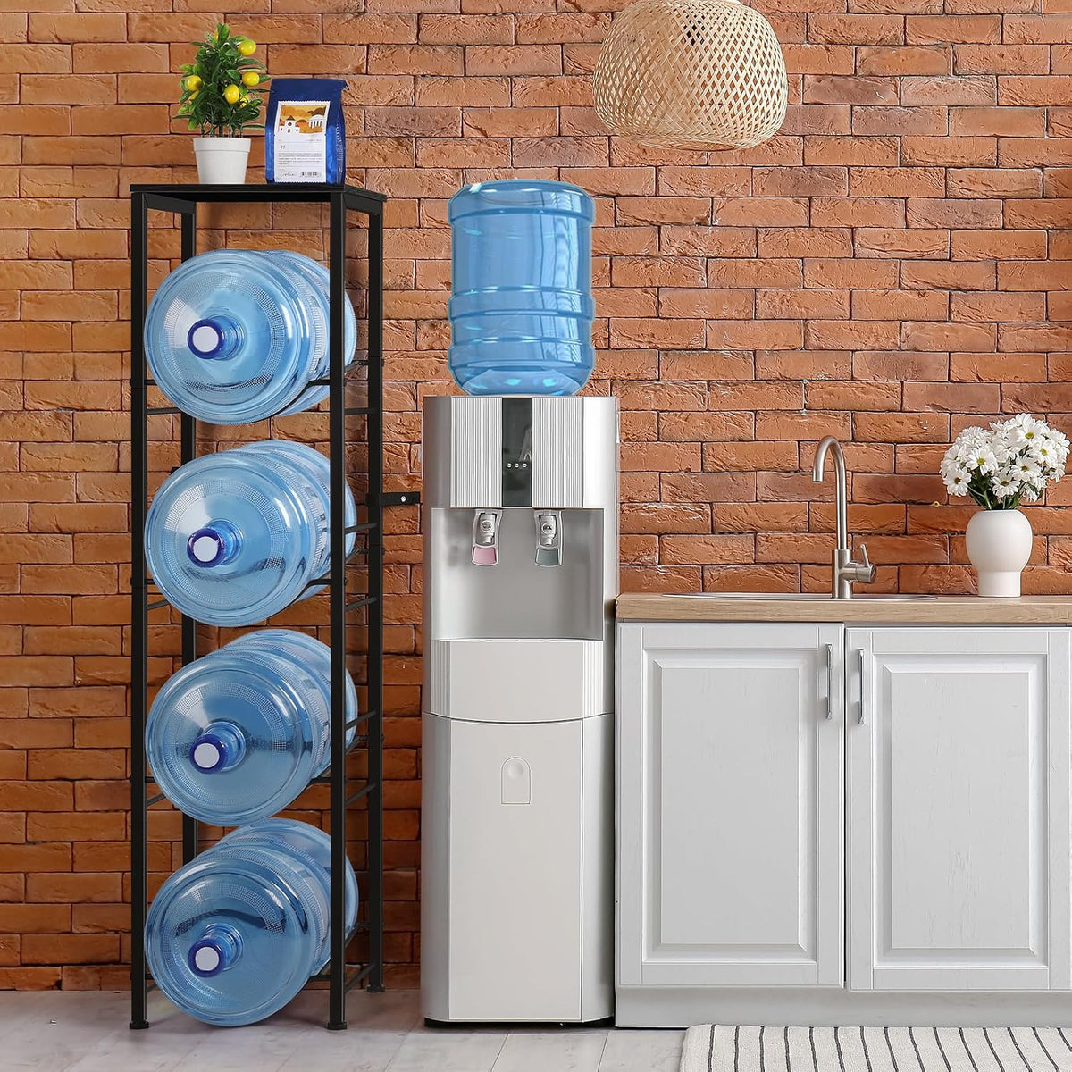 smusei 5 Gallon Water Jug Holder Heavy Duty 4 Tier Water Bottle Holder