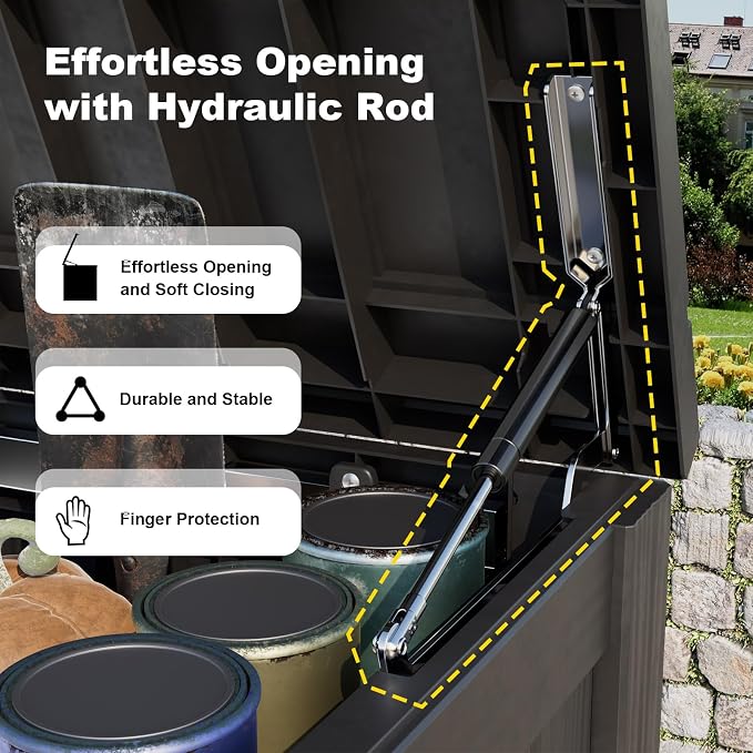 150 GallonOutdoor Storage Box, Resin Deck Boxes Waterproof, IndoorOutdoor Bin - Image 3
