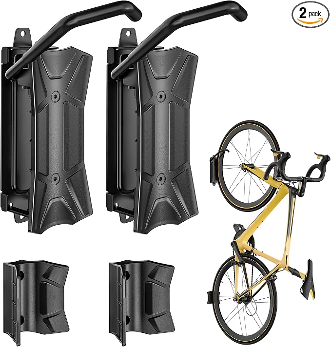 monTEK Heavy Duty Bike Wall Mount, Swivel Bike Wall Hanger Holds Up to 77lbs by monTEK