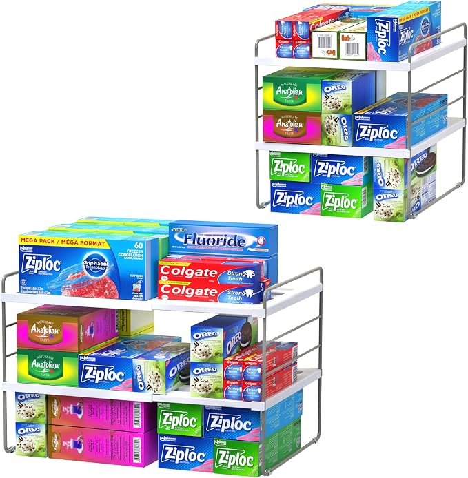 YAN & HIN 2 Packs 3-Tier Pantry Cabinet Organizers and Storage, Adjustable by YANHIN