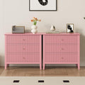RoyalCraft Fluted 32 inch Wide Nightstand Set of 2, Large Pink Nightstand by Bringyoubetterlife