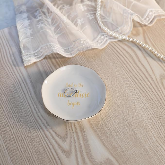 HOME SMILE And So The Adventure Begins Ring Dish-Inspirational Bridal Shower - Image 3