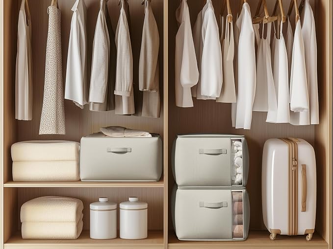 Vailando Large Canvas Comforter Storage Bags Closet Organizer - Image 7