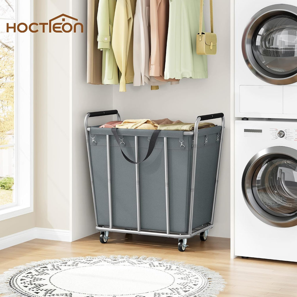 Hoctieon Large Laundry Cart with Wheels, 400L Heavy Duty Laundry