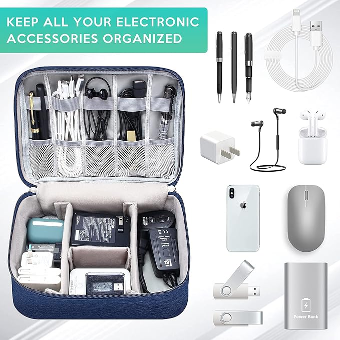 Electronics Organizer Travel Cable Organizer Bag Waterproof Portable Digital - Image 3