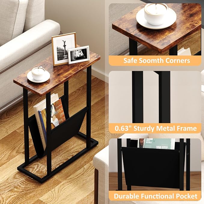 Narrow Side Table for Small Spaces, Small End Table - Image 4