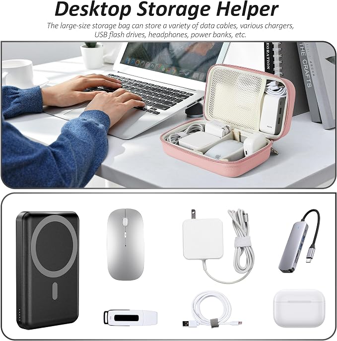 Charger Case for Macbook, Portable Tech Electronic Organizer Bag, Travel - Image 6