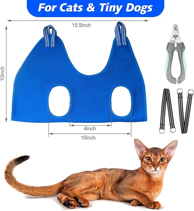 Pet Grooming Hammock Harness for Cats & XS Small Dogs, Dog Sling for Cutting - Image 3