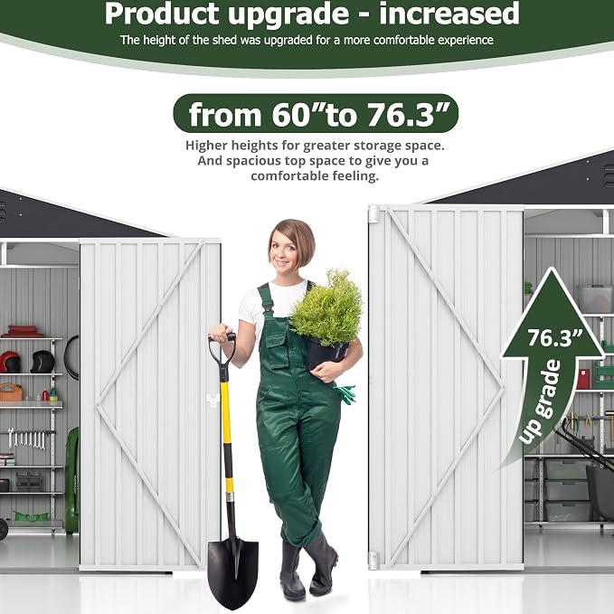 8x12 FT Outdoor Storage Shed, Garden Shed - Image 3