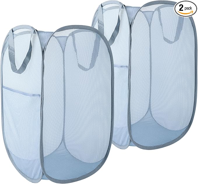 Upgraded 100L Extra Large Collapsible Laundry Baskets, 2 Pack XL Mesh Pop Up by NairSnow