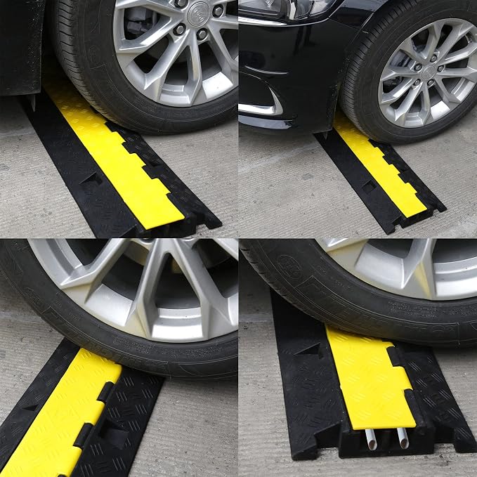 Cable Ramp Cable Protector Ramps Wire Hose Protective 2 Channel Traffic Rubber - Image 7