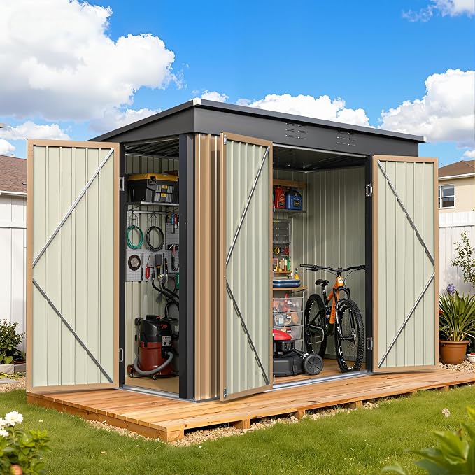 Greesum 8x4FT Outdoor Storage Shed, Metal Shed by BuynowfromGreesum