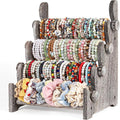 TOPNEW 4 Tier Wooden Bracelet Holder, Scrunchie Bangle Watch Necklace Display by TOPNEW