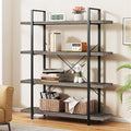 Heavy Duty 4-Tier Industrial Bookcase, 120lbs Shelf Capacity, Rustic Shelving by OtterOasis