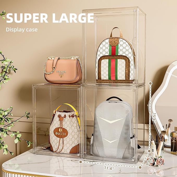 Purse Storage Organizer for Closet 3 Packs Clear Handbag Storage Organizer - Image 2