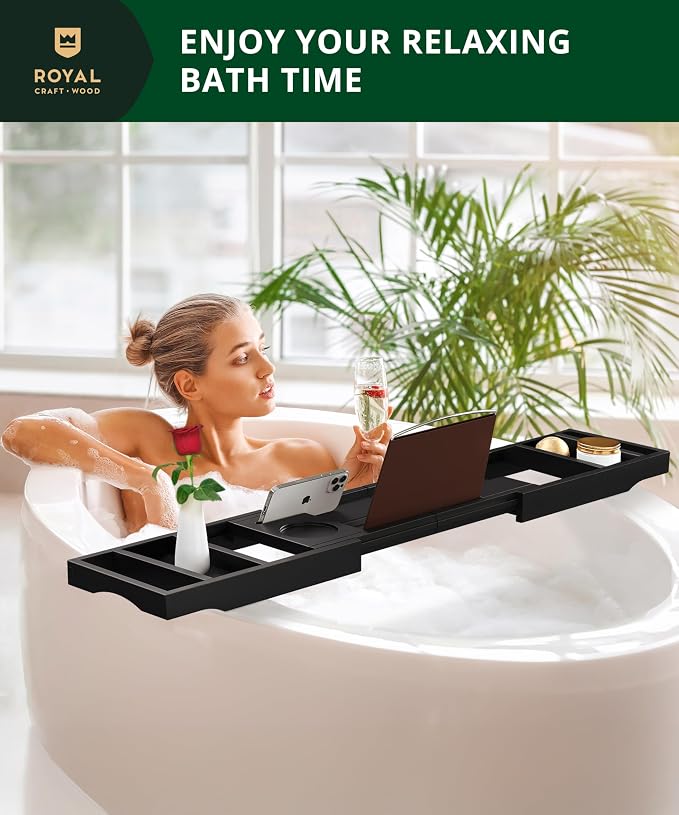 ROYAL CRAFT WOOD Premium Foldable Bathtub Tray - Image 9