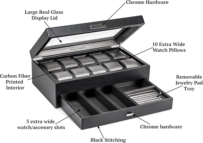 HOUNDSBAY Yachtsman Watch Box Organizer | Luxury Jewelry Organizer - Image 7