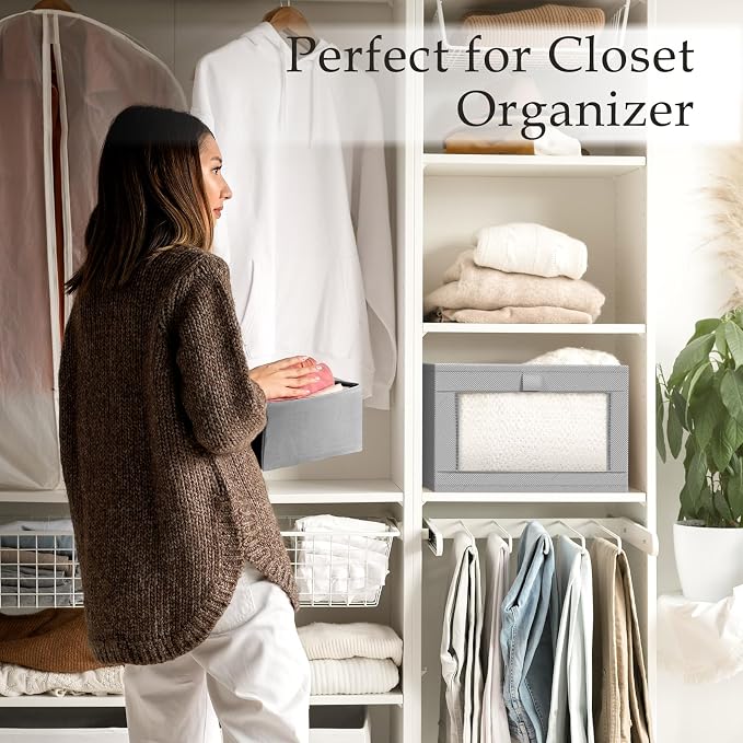 Criusia 6 Pack Linen Closet Organizers and Storage, Large Linen Closet Baskets - Image 6