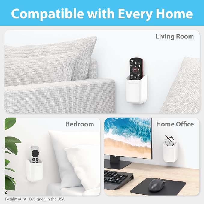 TotalMount Hole-Free Remote Holder – Eliminates Need to Drill Holes in Your Wall - Image 6
