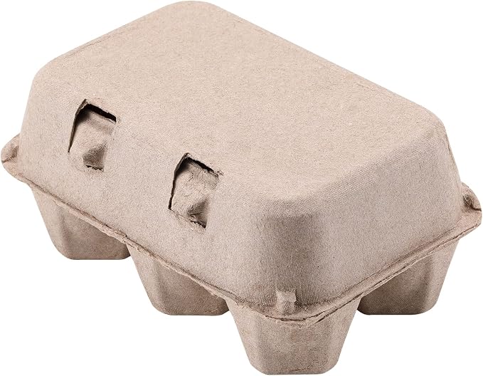 Half Dozen Vintage Egg Cartons 25 Pack, Blank Natural Pulp 6 Count Carton - Image 3