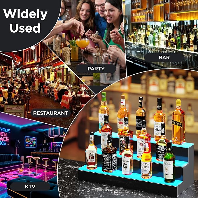Dethan 2 Tier 20 Inch Liquor Bottle Display Shelf - Image 5