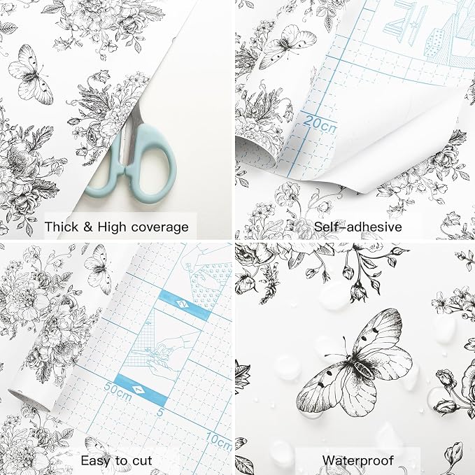 Floral and Butterfly Self Adhesive Shelf Liner - Image 5