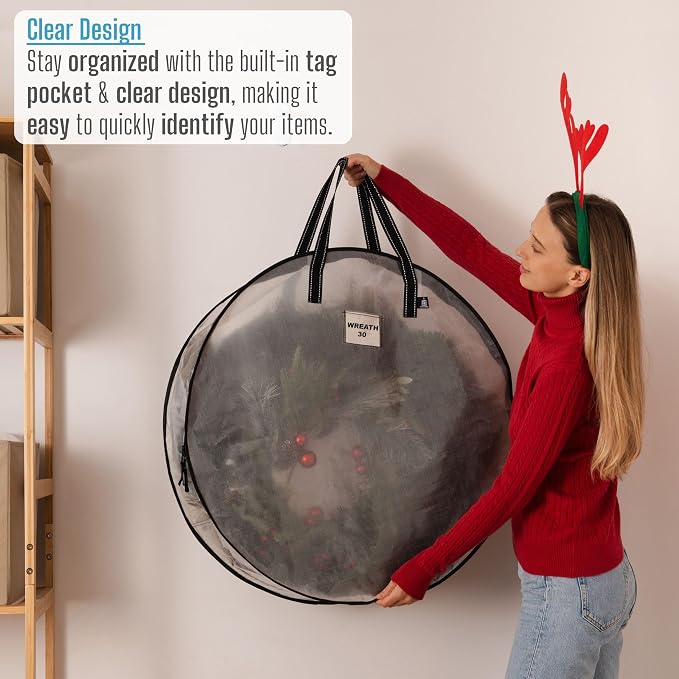 VENO 2 Pack Christmas Wreath Storage Container - Image 3