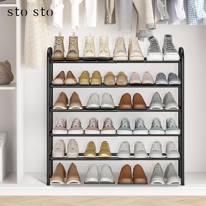 STO STO Expandable Shoe Rack, 5-Tier Metal Shoe Rack - Image 7