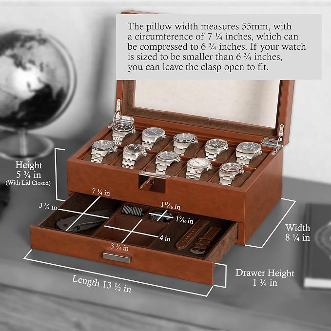 ROTHWELL 10-Slot Watch Box in Leather - Image 2