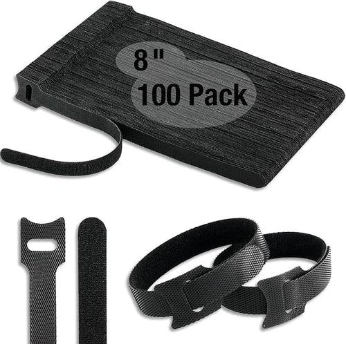 100 PCS 8-Inch Cable Ties, Reusable Cable Management, Under Desk Cord Organizer by Unknown