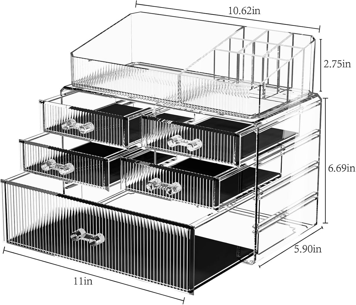 ZHIAI Stackable Organizer, Acrylic Cosmetic Organizer for Dresser