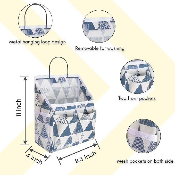 2pcs Small Wall Hanging Organizer Bag, Linen Fabric Door Hanging Storage Basket - Image 5