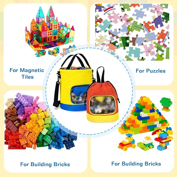 2 Pack Drawstring Toy Storage Bag Compatible - Image 6