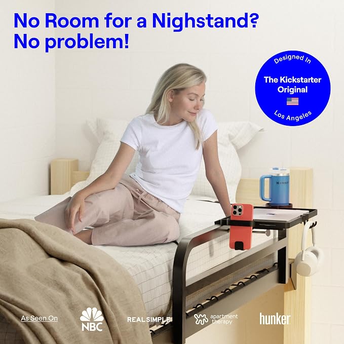 BedShelfie Bedside Shelf for Dorm Room Bunk Bed & Top Bunk, College Dorm Room - Image 2