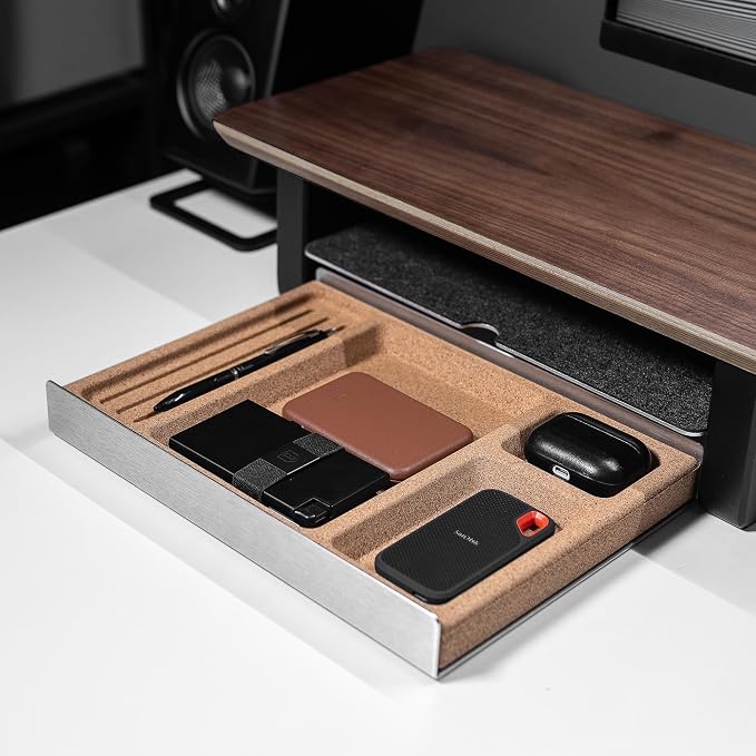 Raico Desk Cockpit Shelf Monitor Stand System Dual Screen Setup Wood Large Desk - Image 4
