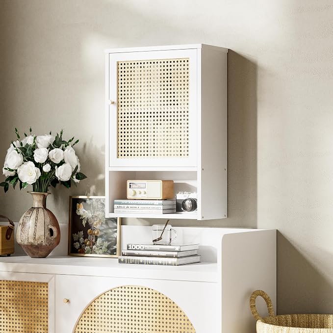 HITNET Bathroom Cabinet Wall Mounted, Rattan Medicine Cabinet, Bamboo Hanging - Image 7