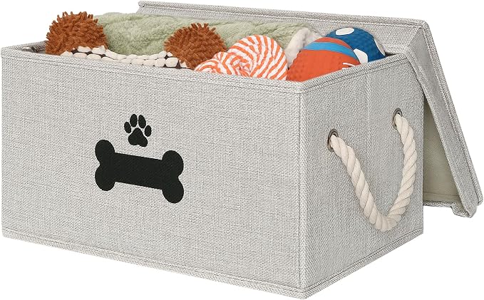 Dog Toy Basket with Lid, Dog Basket by Unknown