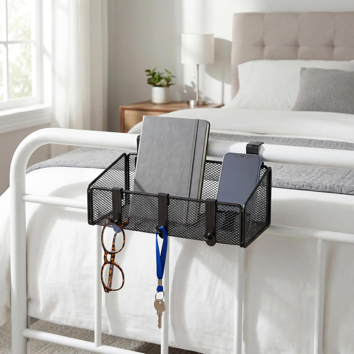 Bedside Shelf for Bed & Bunk Bed Storage Basket Office Cubical Wall