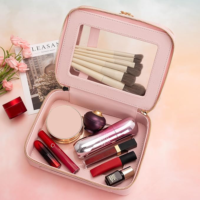Aveniee XL Clear Makeup Organizer, Double Layer Travel Cosmetic Case - Image 4