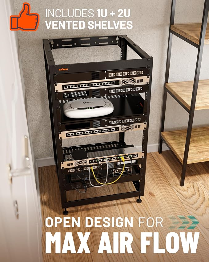 ECHOGEAR 20U Open Frame Rack for Servers & AV Gear - Image 3