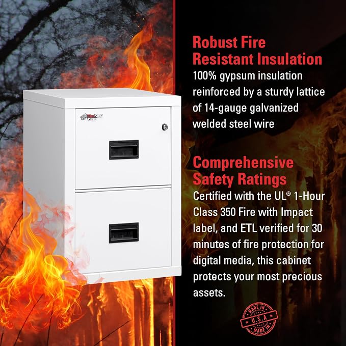 FireKing Turtle Vertical 2 Drawer Legal and Letter Fire Safe File Cabinet - Image 3