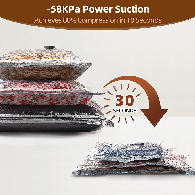 Vacuum Bags for Travel, 15 Pack Carry-on Size Compression Packing Bags for - Image 3