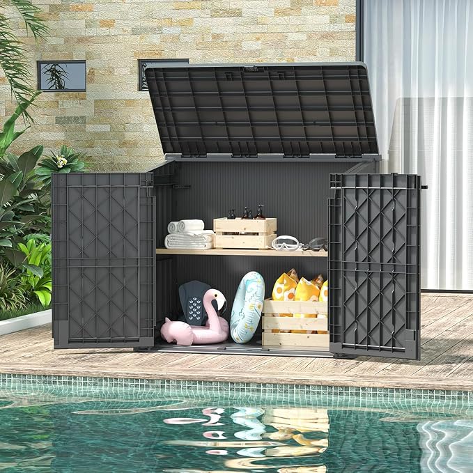 36 Cu Ft Resin Outdoor Storage Shed, Weatherproof Horizontal Outdoor Storage - Image 2