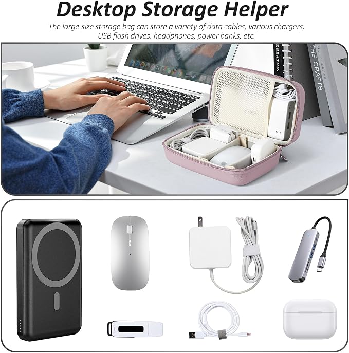 Charger Case for Macbook, Portable Tech Electronic Organizer Bag, Travel - Image 6