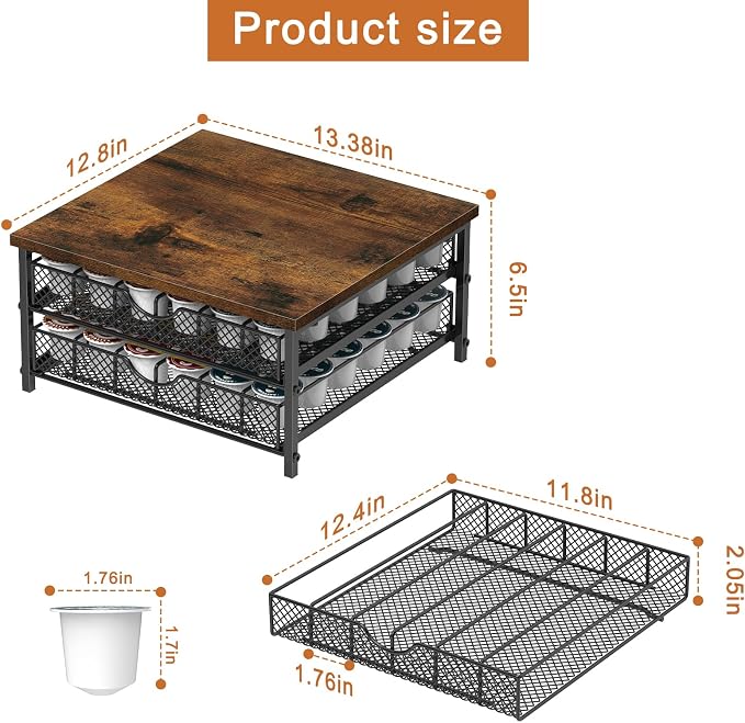 Coffee Pod Holder For Counter, Coffee Pod Drawer for K Cup Storage Drawer Holder - Image 3