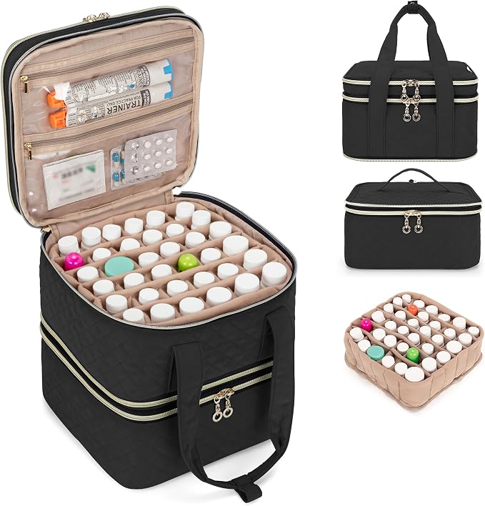 Yarwo Pill Bottle Organizer Storage Bag, 3 Layers Medicine Travel Case Empty by Yarwo