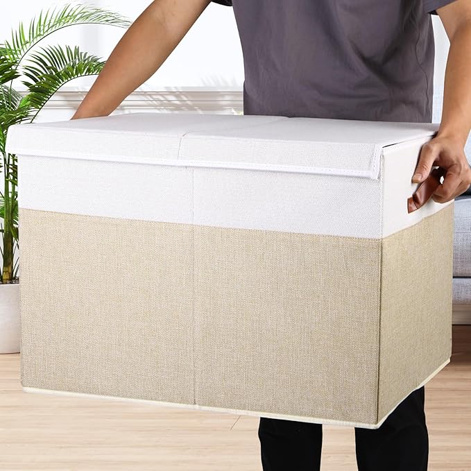 Large Toy Storage Box with Lid, Sturdy Toys Storage Chest Bin Organizer Basket - Image 6