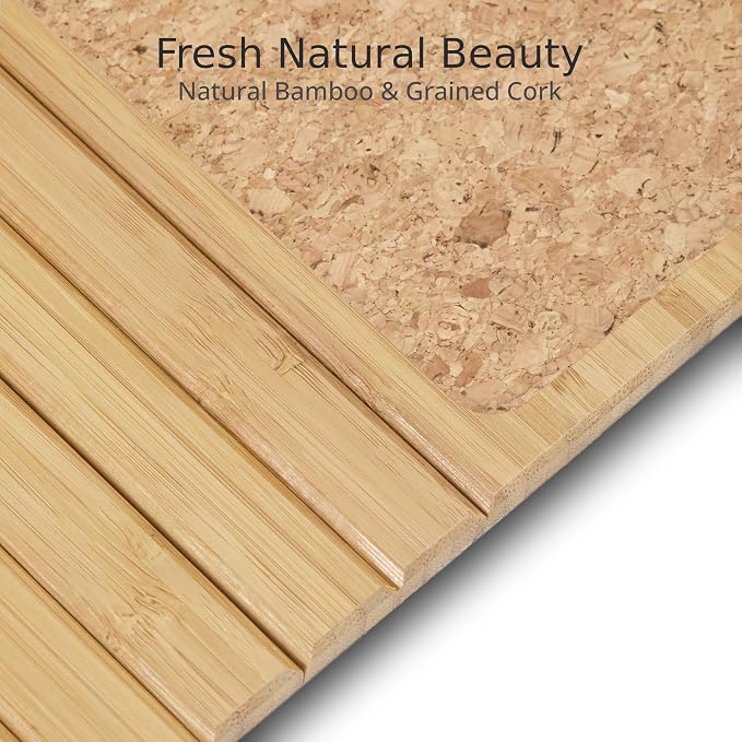 DETOR Sofa Arm Tray with Grained Cork Pad, Natural Bamboo Finish, Enhanced - Image 3