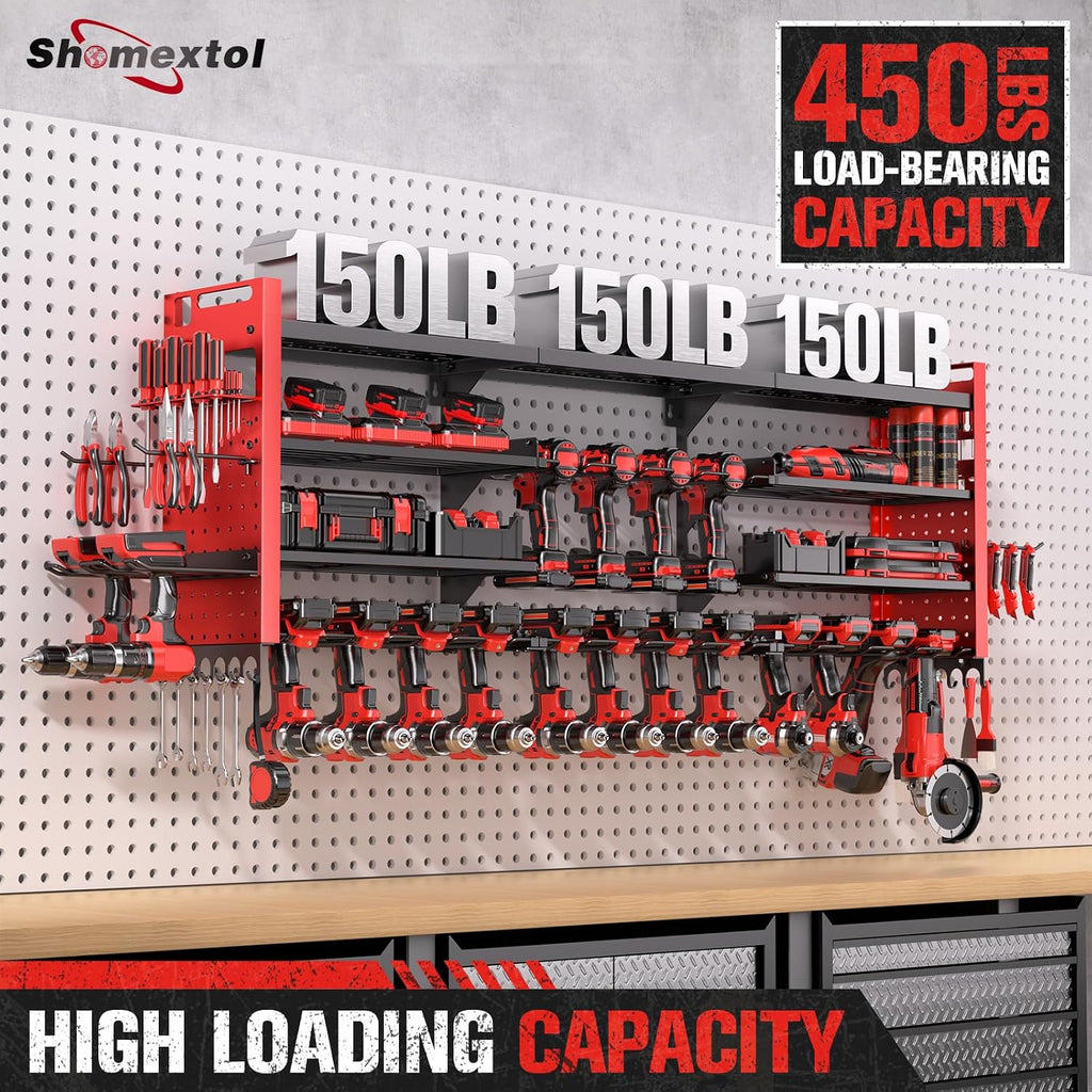 49.8" Power Tool Organizer Wall Mount,Holds 18 Cordless Drills