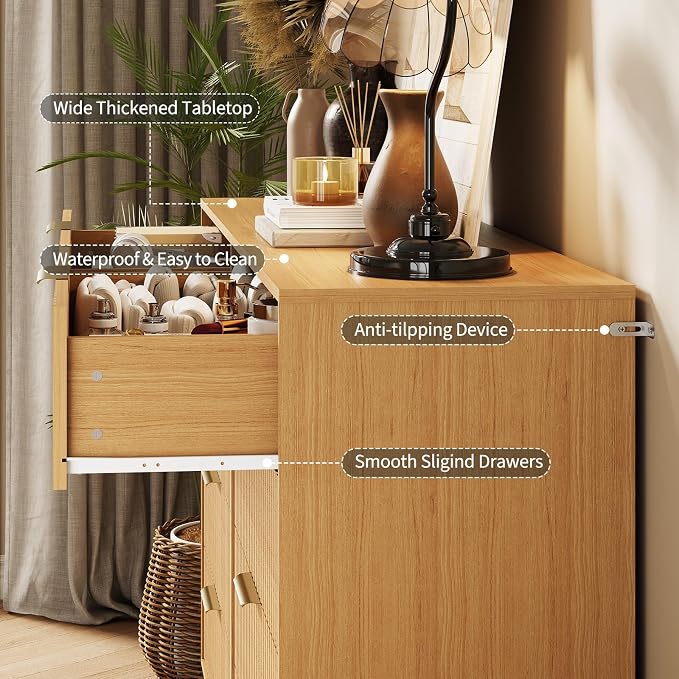 Garvee Fluted Dresser for Bedroom - Image 6